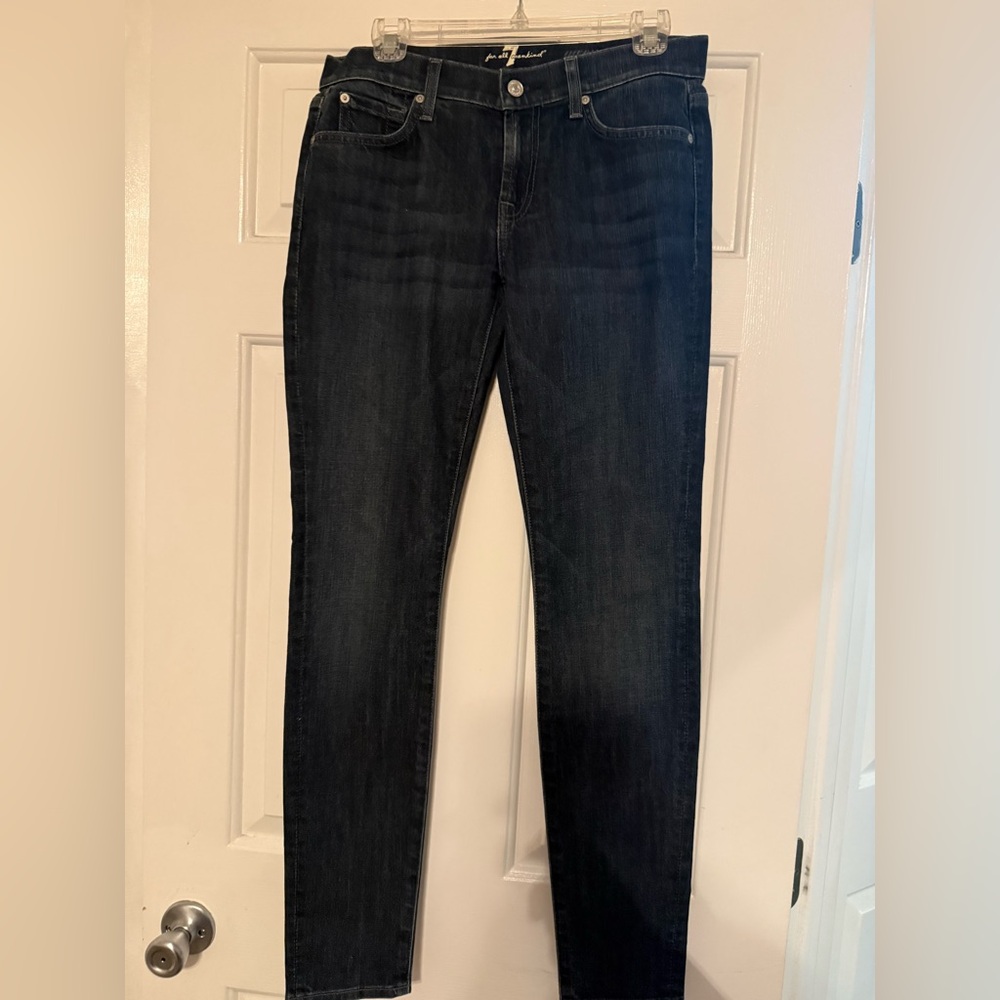 7 For All Mankind Dark Wash Skinny Jeans